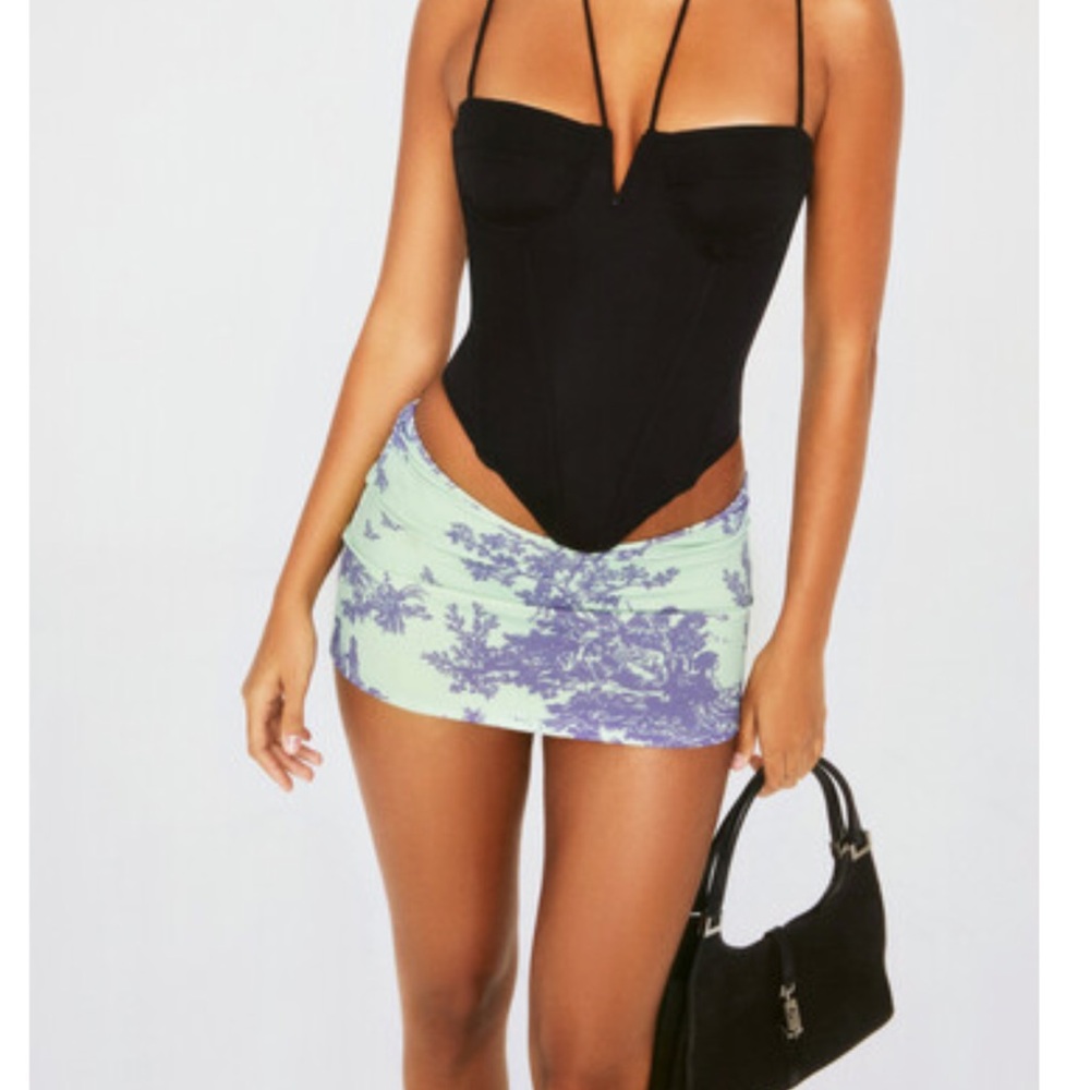 Miaou elektra mini skirt in mint toile